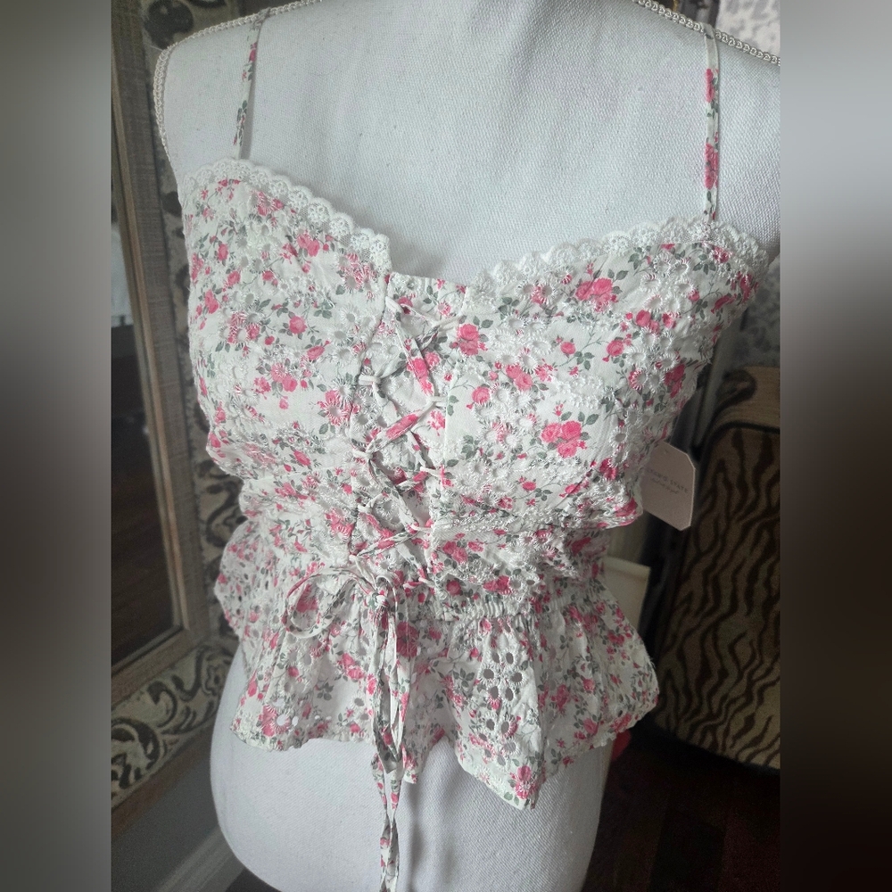 Altar'd State Boho Textured Floral Summer Top brand new with Tags Size meduim